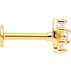 16G 5/16 Clear CZ Gem Gold Tone Beauty Bow Labret Monroe Tragus