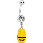 Clear Gem Jar of Honey Dangle Belly Ring