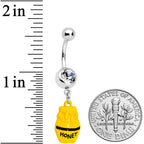 Clear Gem Jar of Honey Dangle Belly Ring