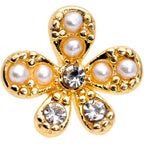 16G 1/4 Clear Gem Gold Tone Stylish Splat Cartilage Tragus Earring