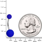 Bright Blue Soft Finish Belly Ring