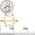 14G 3/4 Clear Gem Gold Tone Snowflake Christmas Nipple Shield Set