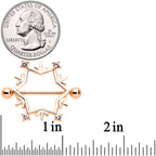 14G 3/4 Rose Gold Tone Snowflake Christmas Nipple Shield Set