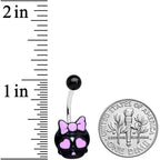 Black Skull Heart Pink Faux Opal Halloween Belly Ring Set of 4