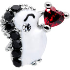 16G 5/16 Red Gem Penguin Valentines Day Labret Monroe Tragus