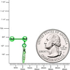 16G 1/4 Green Gem Leprechaun St Patricks Day Dangle Cartilage