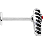 16G 5/16 Red CZ Gem Heart Skeleton Ribs Halloween Labret Tragus