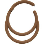 18G 3/8 Light Brown Matte Double Circle Hinged Segment Ring