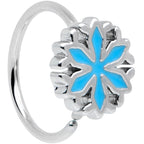 20G 5/16 Simple Blue Snowflake Christmas Nose Hoop
