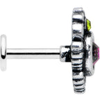 16G 1/4 Orange Green Tourmaline Fire Labret Monroe Tragus