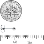 3mm Cubic Zirconia Bezel G23 Titanium Post Stud Earrings
