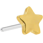 Implant Grade 23 Titanium Gold Tone Star Threadless Push In Top