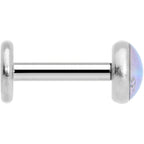 16G 1/4 Blue Faux Opal Internally Threaded Labret Monroe Tragus
