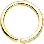 16G 3/8 Clear CZ Gem Gold Tone Forward Facing Closure Ring