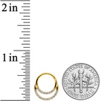 16G 5/16 Clear CZ Gem Gold Tone Double Row Hinged Segment Ring