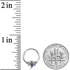 16G 3/8 Green Purple Gem Dragonfly Hinged Segment Ring