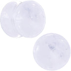 White Cloudy Quartz Double Flare Plug Set