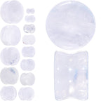 White Cloudy Quartz Double Flare Plug Set