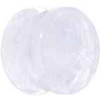 White Cloudy Quartz Double Flare Plug Set