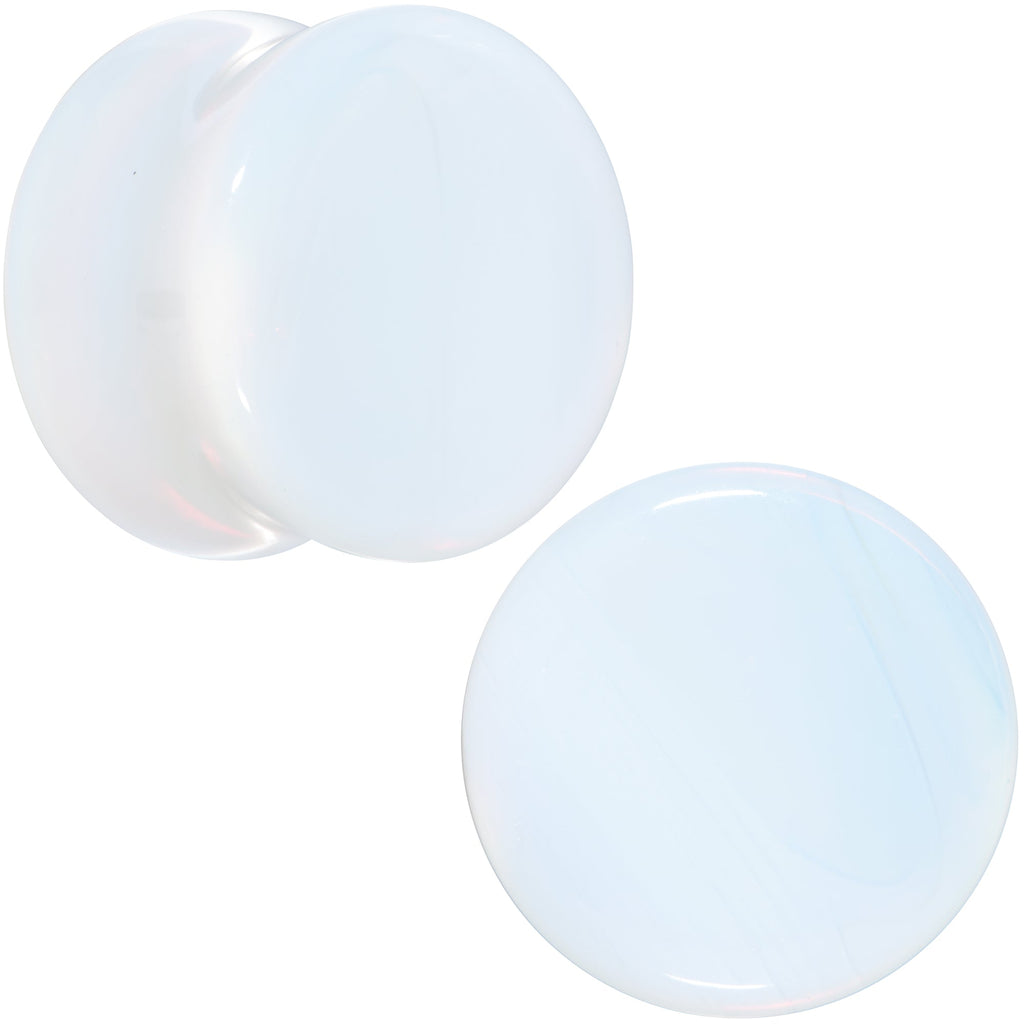 White Opalite Double Flare Plug Set