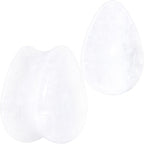 White Cloudy Quartz Drop Saddle Plug Set