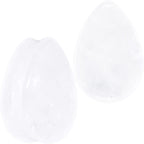 White Cloudy Quartz Drop Saddle Plug Set