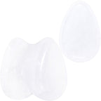 White Cloudy Quartz Drop Saddle Plug Set