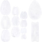White Cloudy Quartz Drop Saddle Plug Set