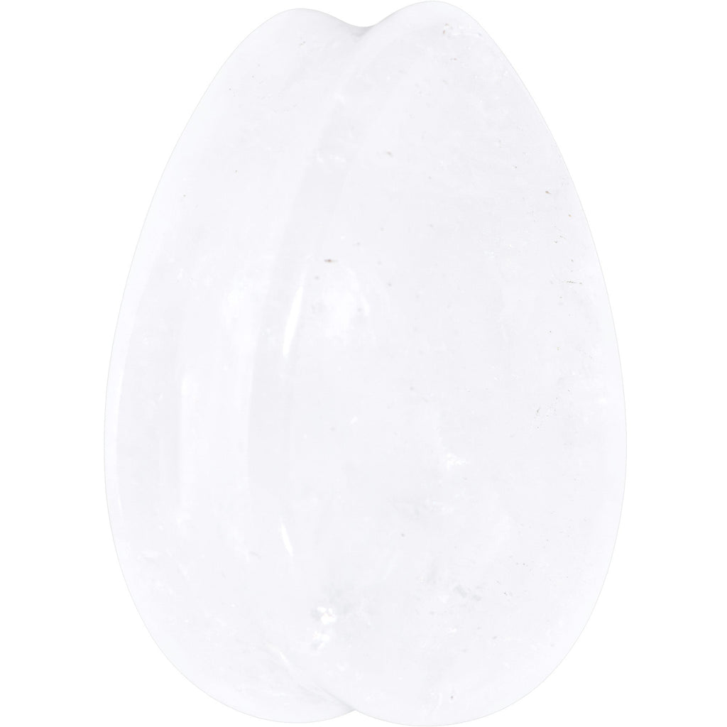 White Cloudy Quartz Drop Saddle Plug Set