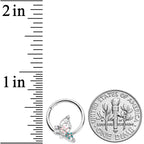16G 3/8 Clear CZ Gem Abstract Butterfly Hinged Segment Ring