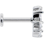 16G 5/16 Clear CZ Gem Fan Internally Thread Labret Monroe Tragus