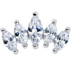 16G 5/16 Clear CZ Gem Fan Internally Thread Labret Monroe Tragus