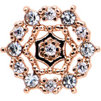 16G 5/16 Clear CZ Gem Rose Gold Tone Geometric Web Labret Tragus
