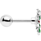 16G 1/4 Tiny Ladybug Leaves Cartilage Tragus Earring