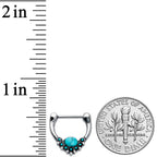 16G 5/16 Blue Turquoise Stone Shield Cartilage Clicker
