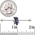 14G Purple Gem Abstract Elegance Industrial Barbell 38mm