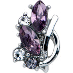 16G 1/4 Clear Purple Gem Abstract Elegance Cartilage Tragus
