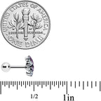 16G 1/4 Clear Purple Gem Abstract Elegance Cartilage Tragus