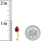16G 5/16 Purple Tourmaline Gold Tone Drop Curved Eyebrow Ring