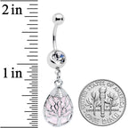 Rose Quartz Drop Tree Dangle Belly Ring