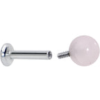 16G 1/4 Elegant Pink Rose Quartz Internal Threaded Labret Tragus