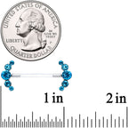 14G 13/16 Blue Gem Bioplast Simple Curvation Barbell Nipple Ring Set