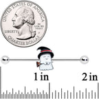 14G Witch Hat Ghost Halloween Industrial Barbell 40mm