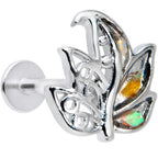 16G 5/16 Autumnal Colors Maple Leaf Labret Monroe Tragus