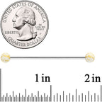 14G Matte White Splatter Pattern Ends Industrial Barbell 38mm