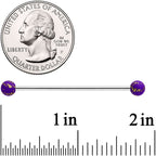 14G Matte Purple Splatter Pattern Ends Industrial Barbell 38mm