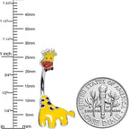 Yellow Red Bow Tie Giraffe Double Mount Belly Ring