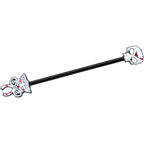 14G Black Skeleton Body Halloween Industrial Barbell 38mm