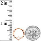 16G 3/8 Rose Gold Tone Fall White Maple Leaf Cartilage Clicker