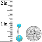 Matte Blue Splatter Pattern Belly Ring